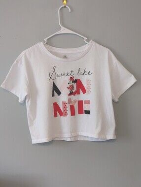 Disney 'Sweet Like Minnie' White Boxy Cropped Tee Youth (XL- 14) Adult (Xs/Sm/M)